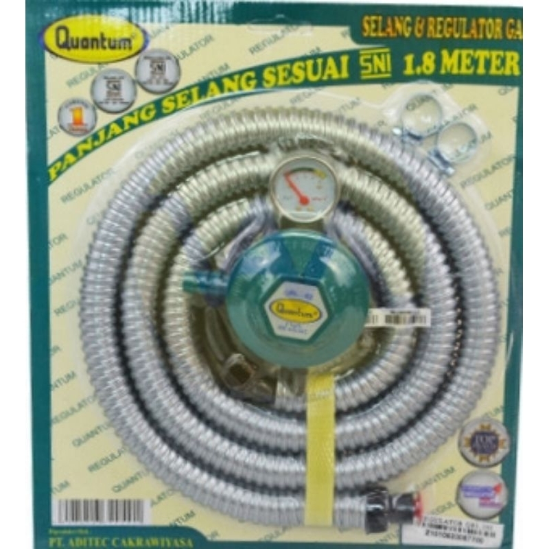 SELANG DAN REGULATOR GAS QUANTUM PAKET