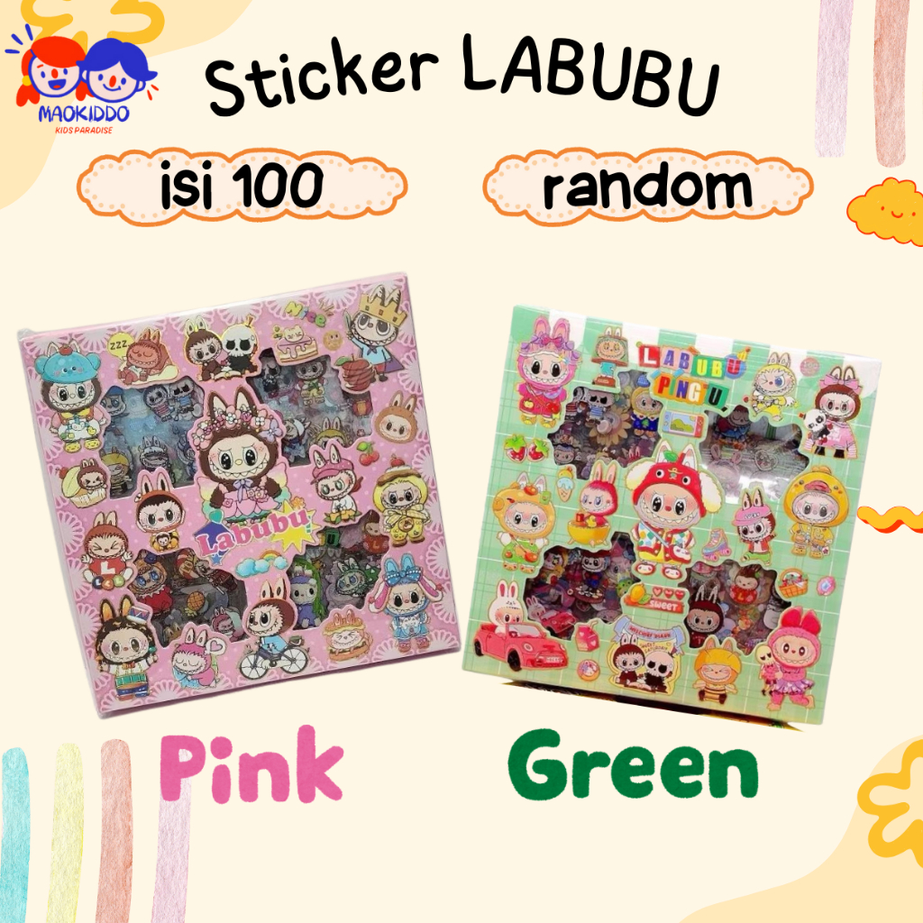 

Sticker Labubu Premium Sticker Frozen Elsa Princess Sanrio isi 100 lembar