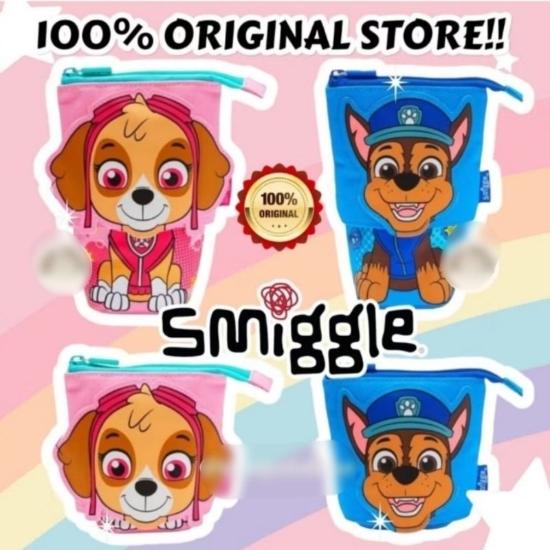 

smiggle tempat pensil paw patrol original 100% 2 in 1 stand and tall pencil case