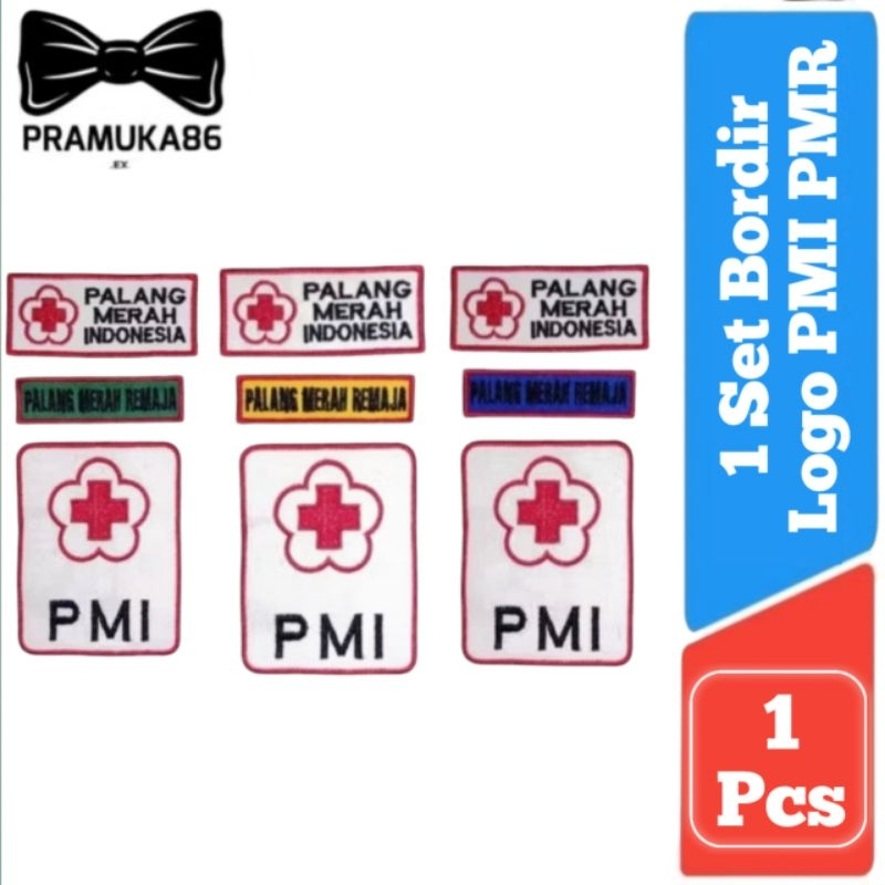 Badge 1set (3pcs) Logo PMI PMR Bordir Mula Madya Wira / Bet bedge PMI 1set