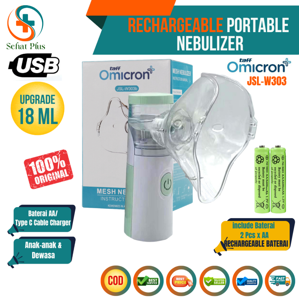 Rechargeable Portable Nebulizer Alat Uap Pernafasan Nebu Mesin Nebulizer Uap Bayi Anak Batuk Pilek
