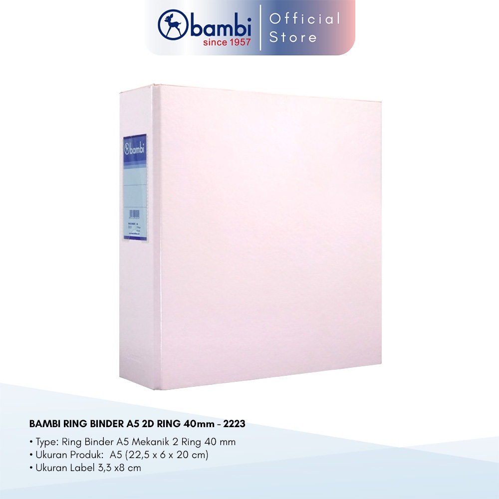 

Bambi Ring Binder A5 2 Ring Type D All Color Jumbo Size 40 mm Original