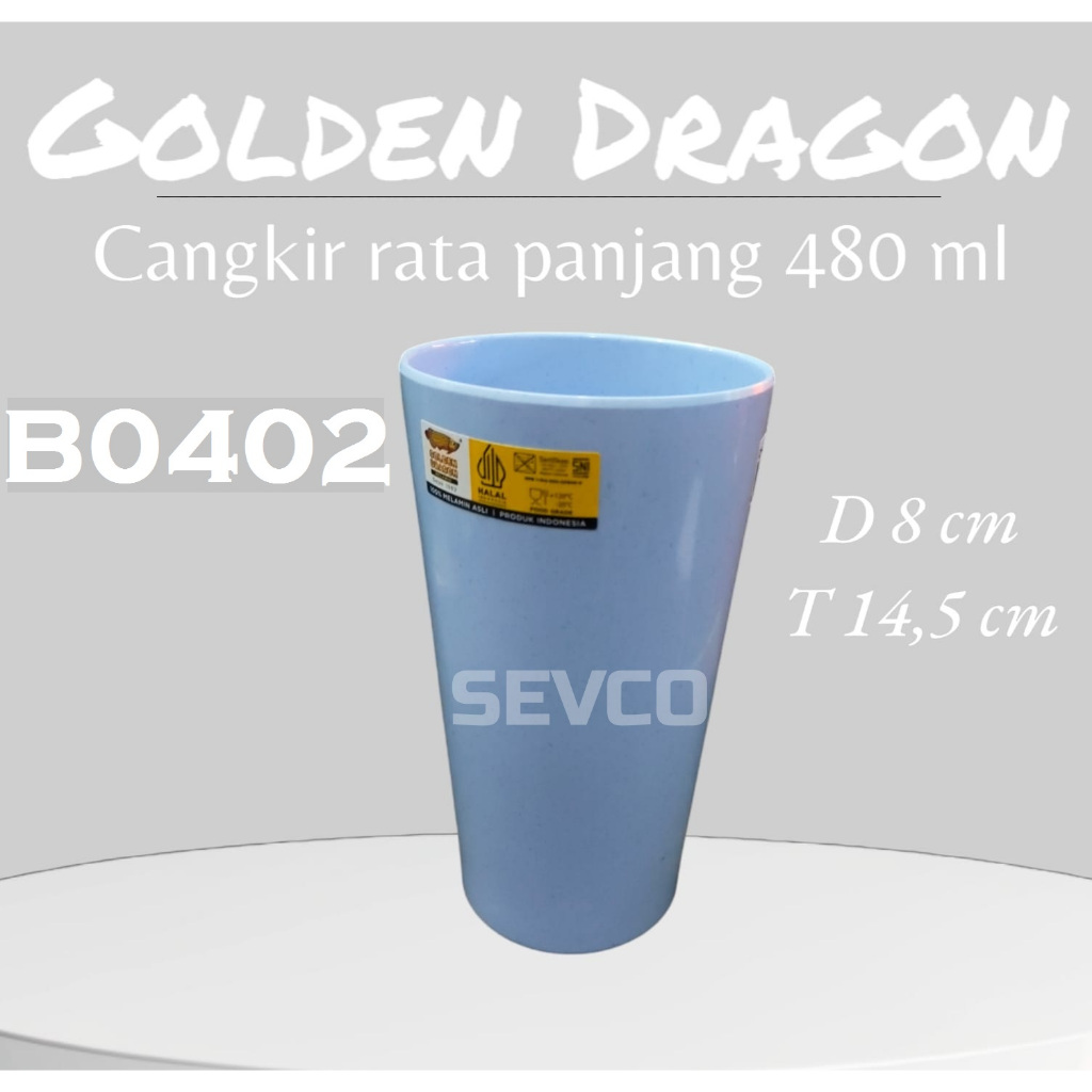 Cangkir Milamine / Gelas Rata Melamin 480 Ml - Golden Dragon Melamine (B0402)