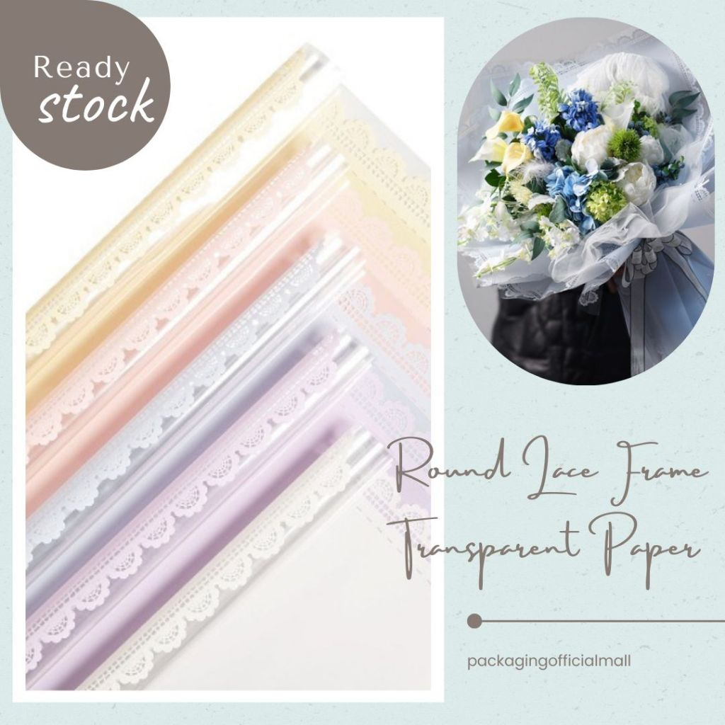 

ROUND LACE FRAME TRANSPARENT PAPER / kertas buket