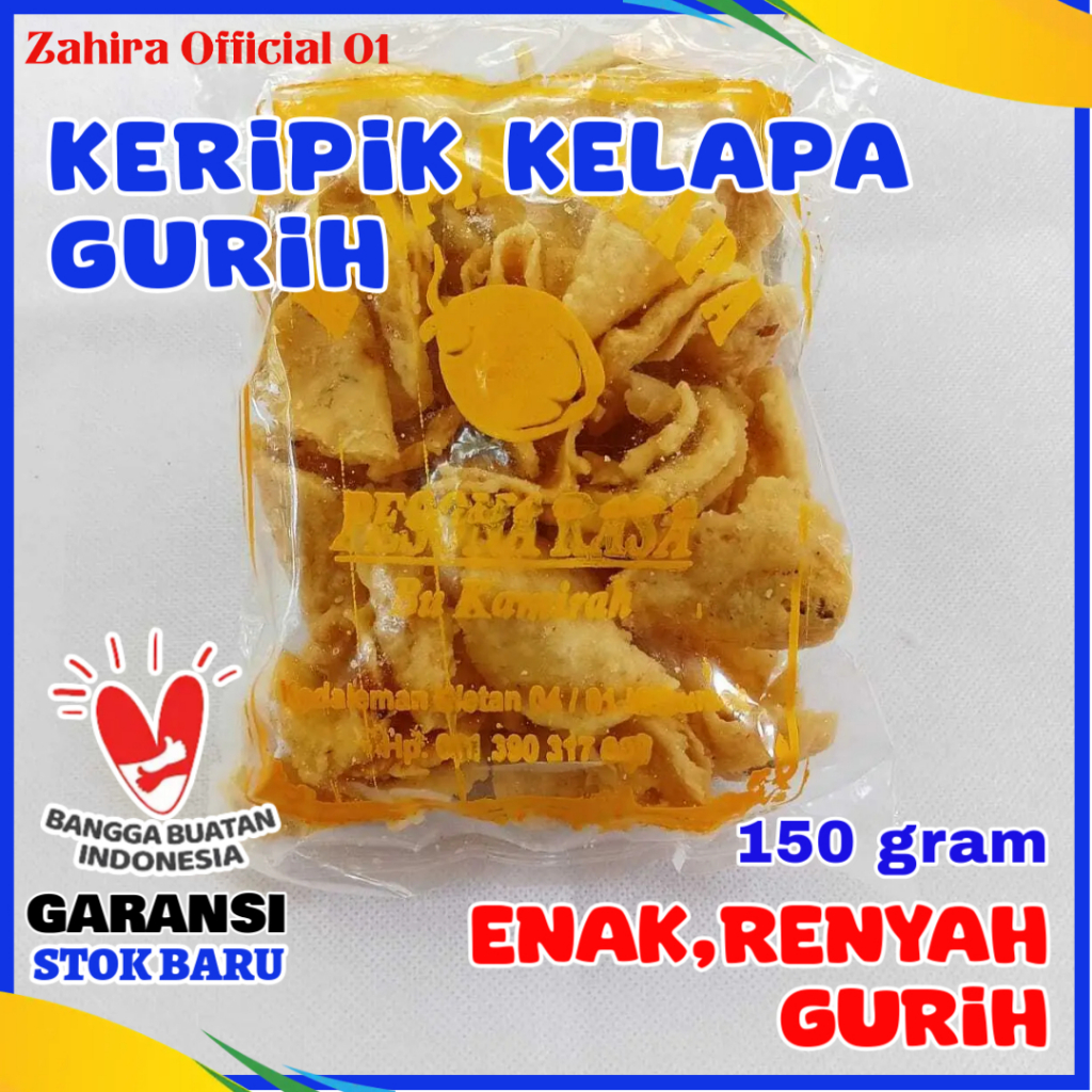 

Keripik Kelapa Original Cemilan Kripik Gurih Oleh-oleh Khas Kebumen 150 Gram