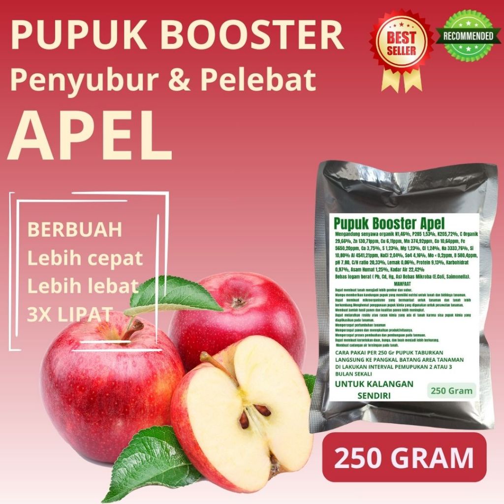 Pupuk Padat Booster Pelebat Buah Apel Penyubur Perangsang Buah Apel