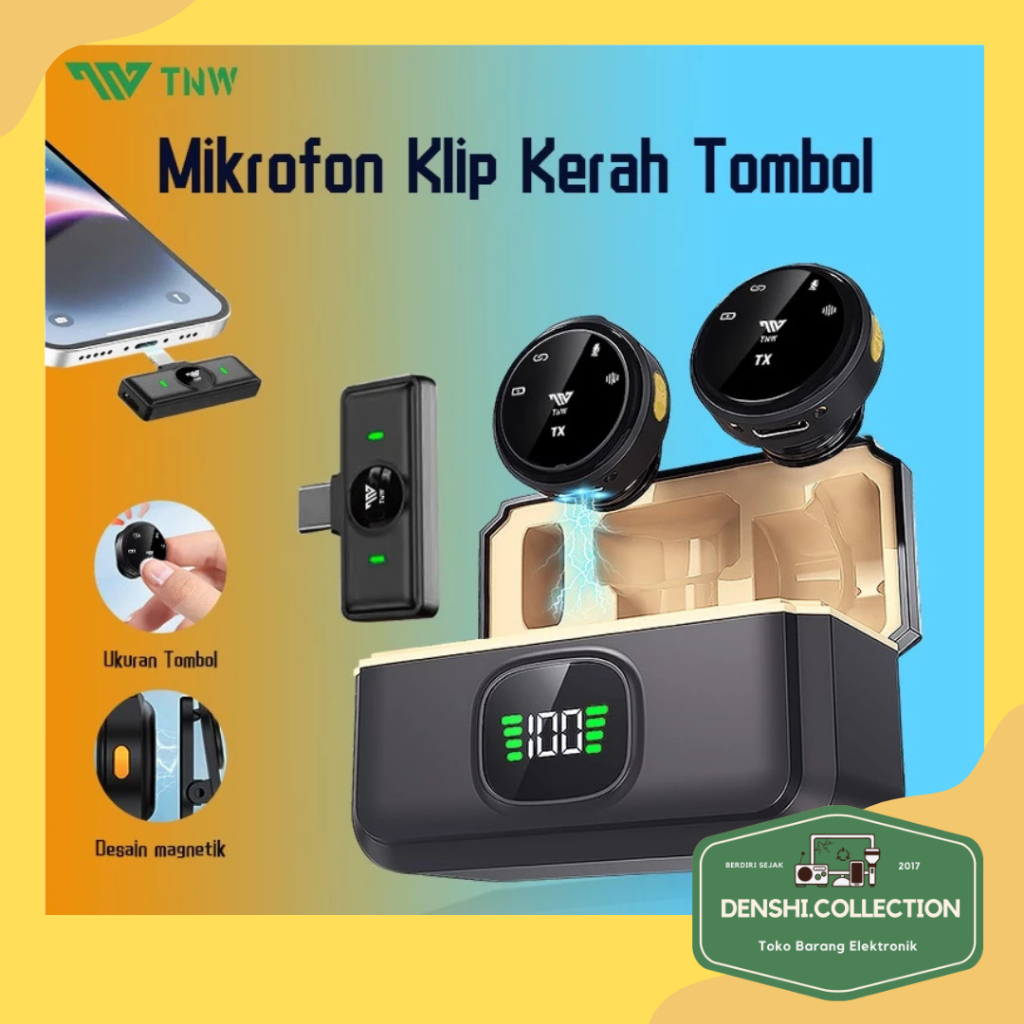 TNW A30 Wireless Clip on Mic Microphone Dual Mikrofon Wireless Mikrofon hp Lavalier Microphone wirel