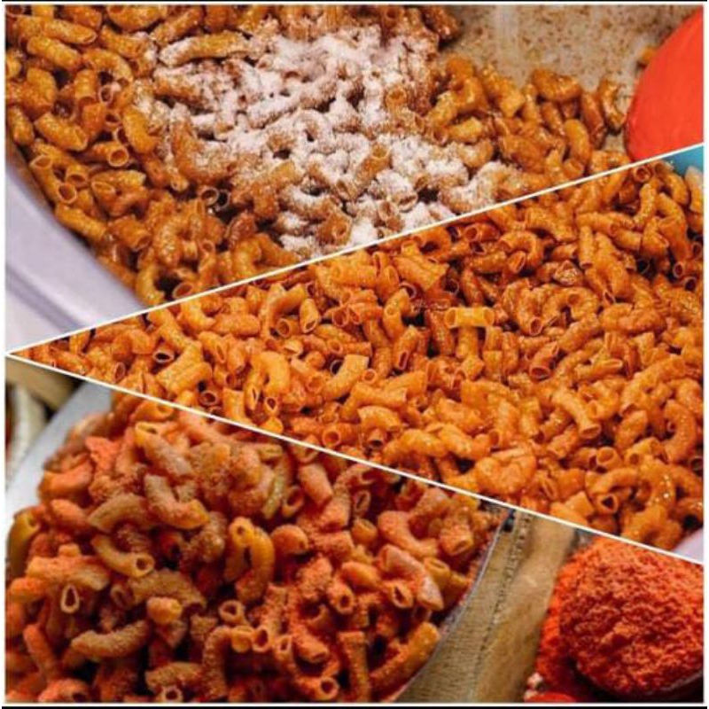 

Makaroni Pedas Asin 1/4kg (250gr) / Makaroni Bantat / Makaroni Pedas