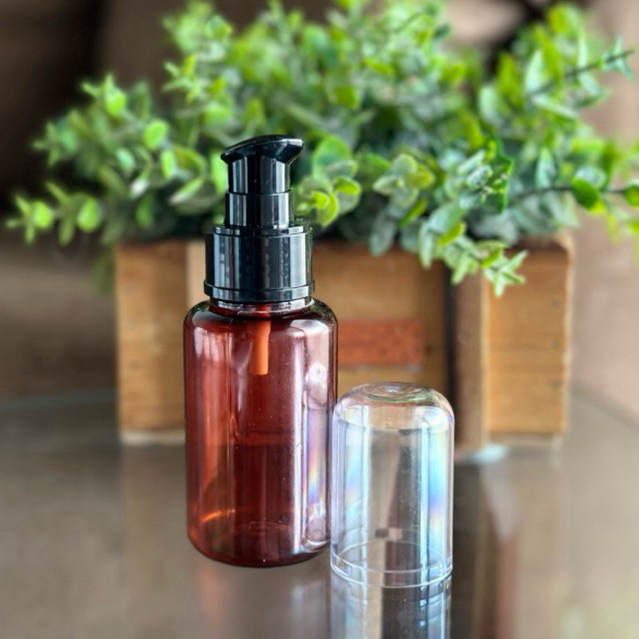 BOTOL PUMP 60 - 70ML AMBER TB / PUMP BEAUTY HITAM