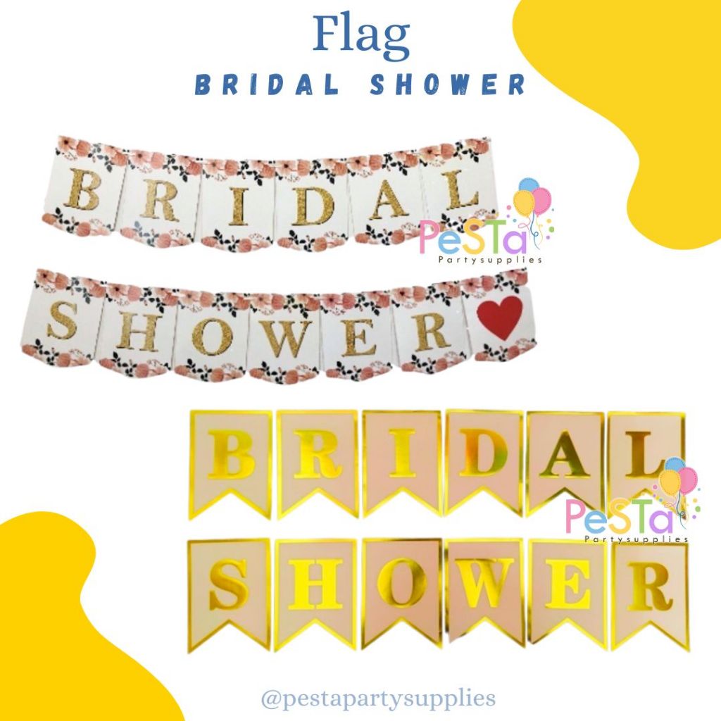 Banner/Flag Bridal Shower/Persiapan pernikahan/dekorasi pernikahan_PestaPartySupplies