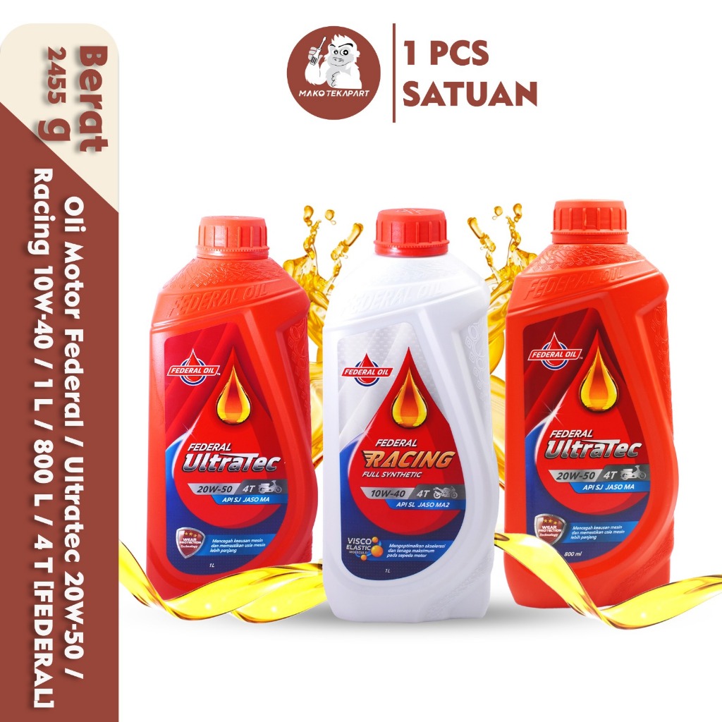 FEDERAL OIL Ultracet 20W-50 / Racing 10W-40 - Oli Motor Oli Mesin 800ML / 1000ML