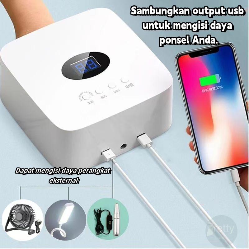 Garansi 6 Bulan Lampu UV Kuku Isi Ulang Lampu LED Portabel 54 Watt - Lampu Kuku UV - Pengering Kuku 