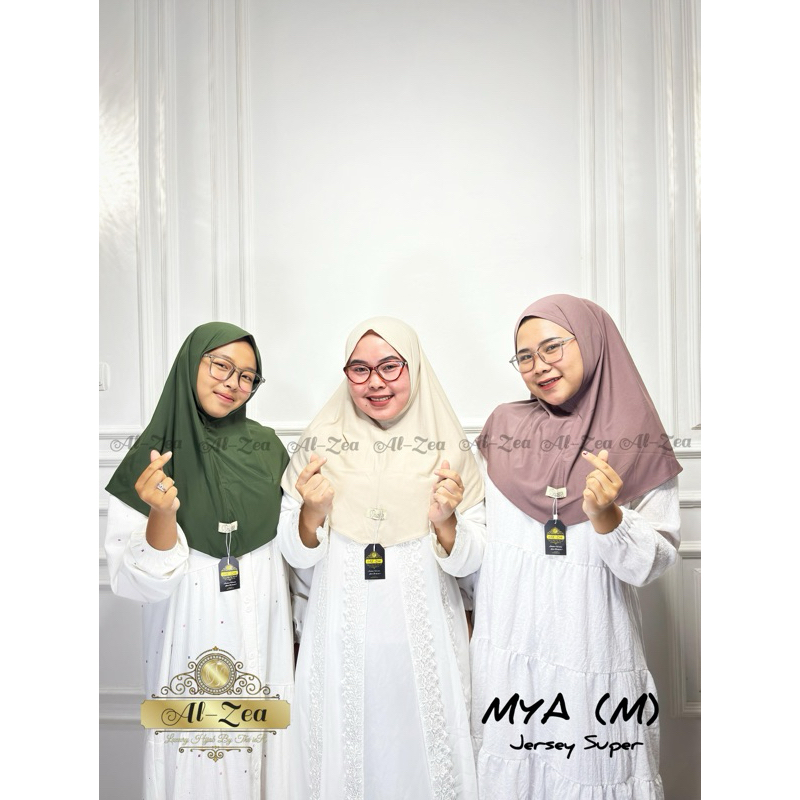 Jilbab Mya Hijab Instan Bergo Kerudung Syari Muslim Dewasa Alzea Jersey Super Premium Daily - Khimar
