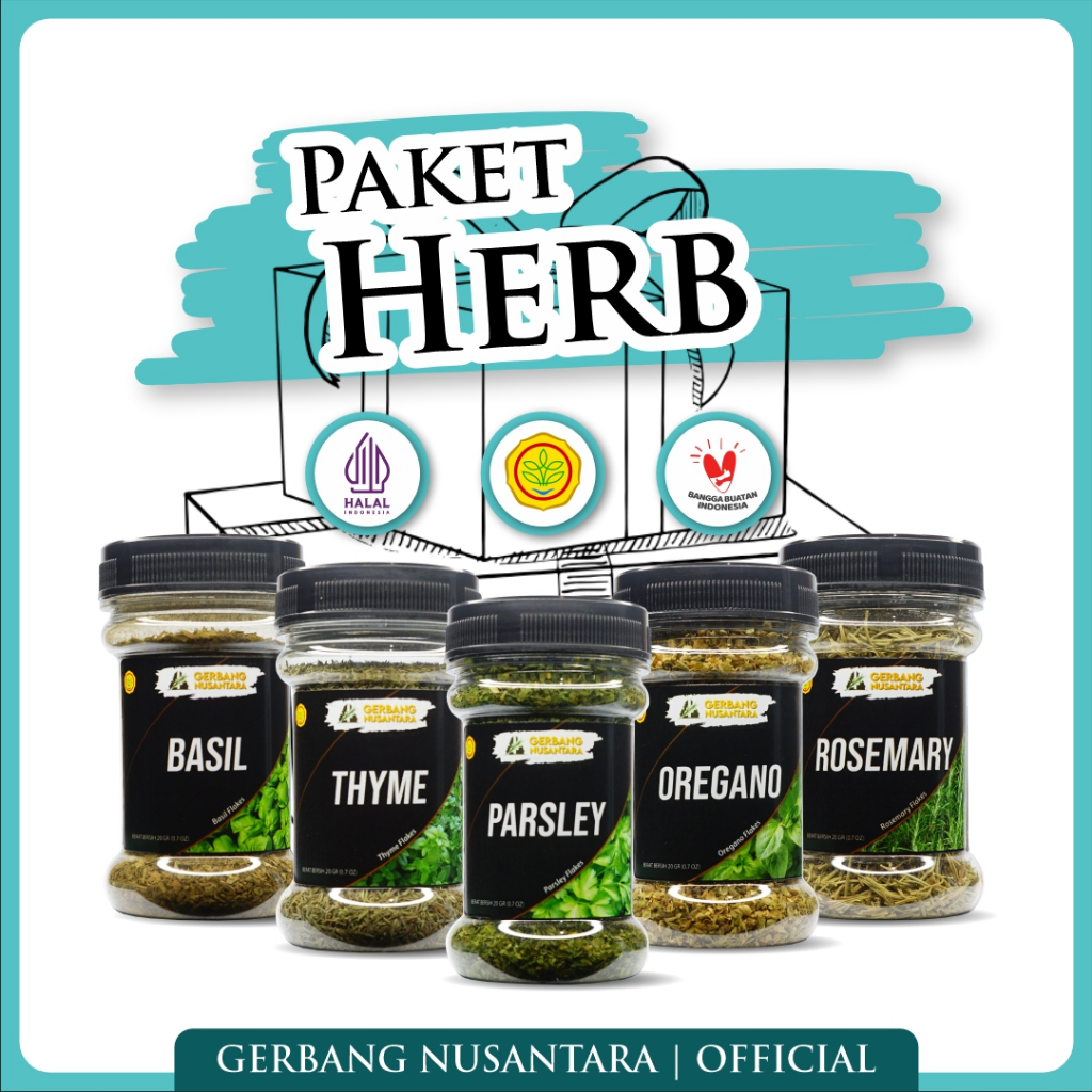 

Gerbang Nusantara - Paket Herb Basil Oregano Rosemary Thyme Parsley