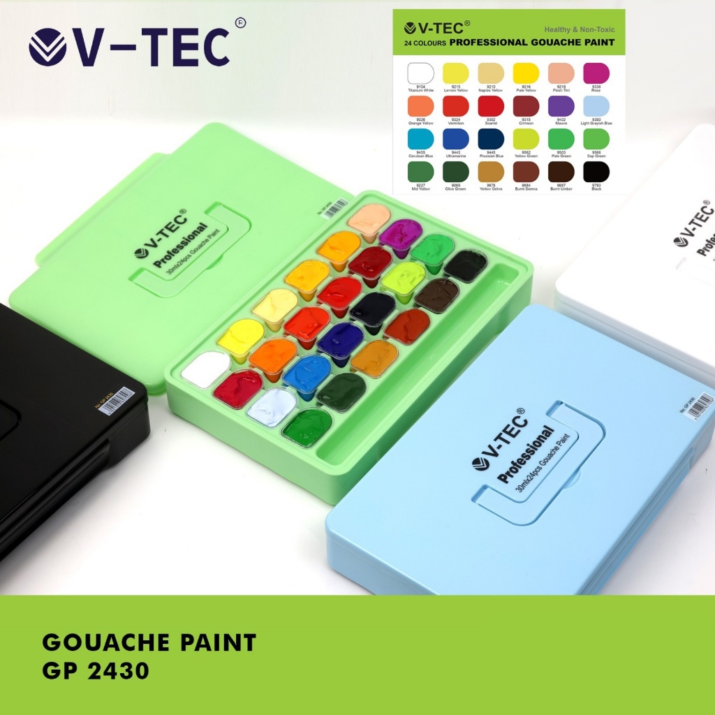 

V-TEC Gouache Paint Set 30ml - 18 Warna / 24 Warna