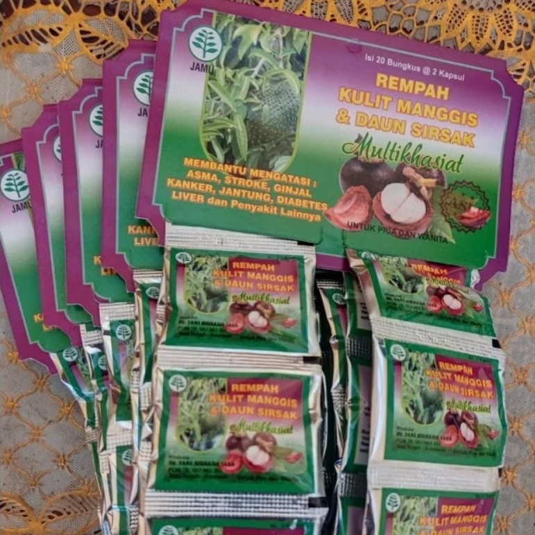 

Rempah Kulit manggis dan Daun sirsak original pabrik 100% (Minimal Pemesanan 3 Hanger)