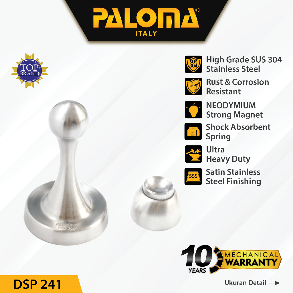 PALOMA DSP 241 Door Stopper Magnet Penahan Pintu Magnetic Door Stop Stoper Dinding Tembok Wall Pengg
