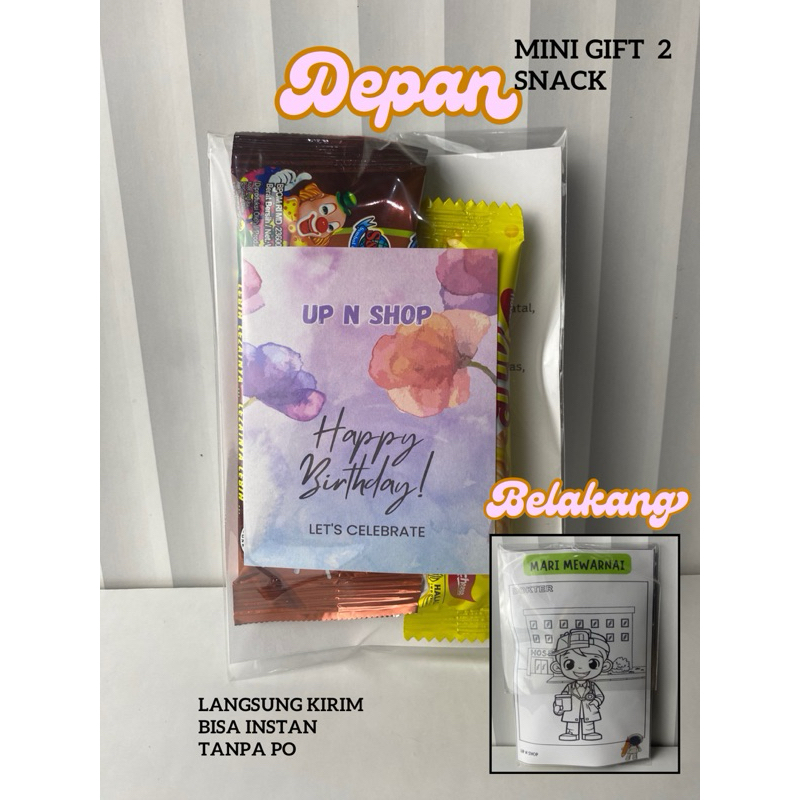 

Mini gift, souvenir isi 2snack, FREE kertas gambar lucu