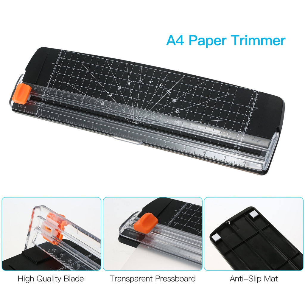 

Diskon waktu terbatas Portable Paper Trimmer A4 Size Paper Cutter Cutting Machine 12 Inch Cutting Width for Craft Paper Photo Laminated Paper