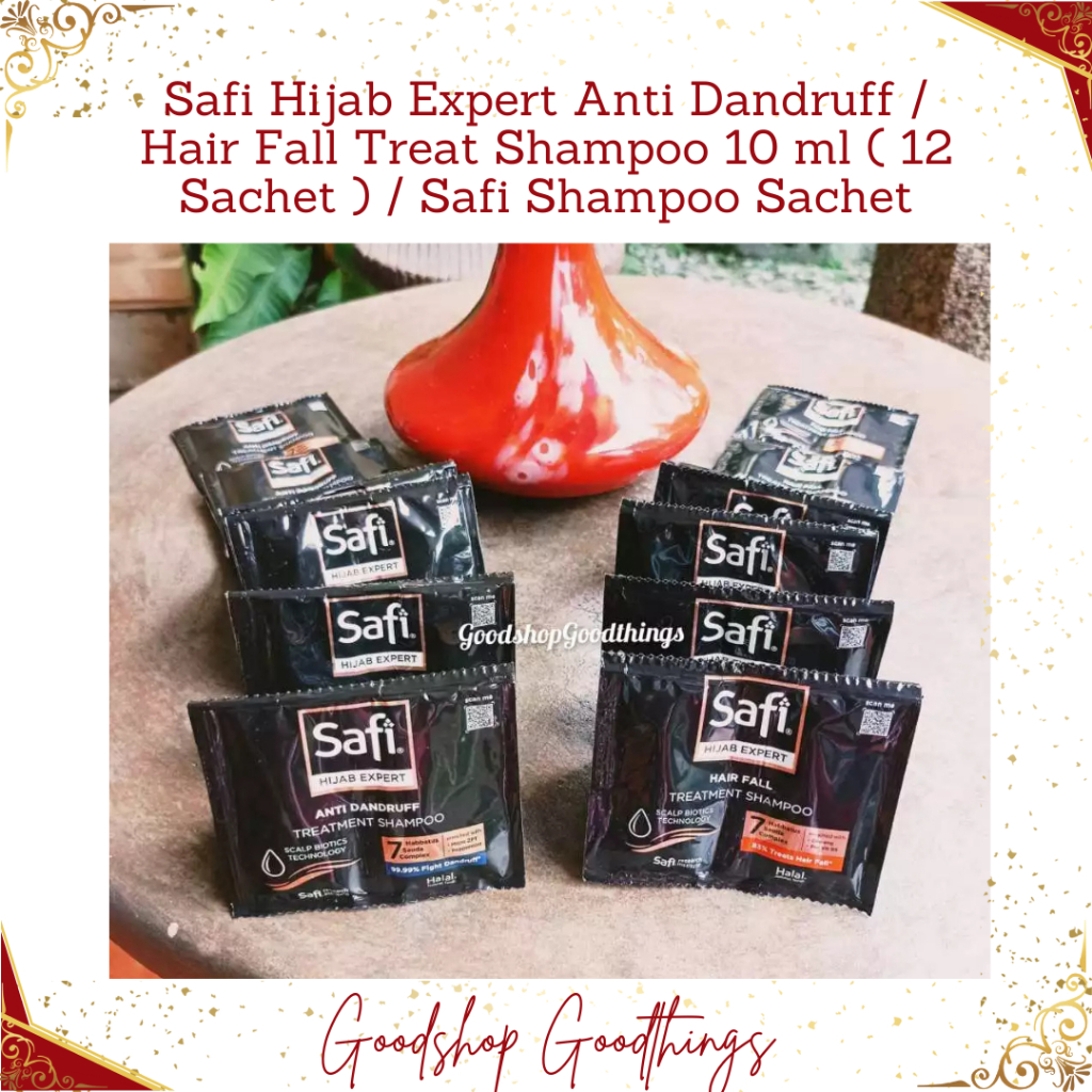 Safi Hijab Expert Anti Dandruff / Hair Fall Treat Shampoo 10 ml  ( 12 Sachet ) / Safi Shampoo Sachet