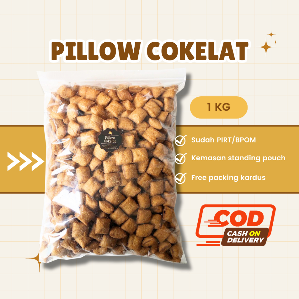 

[DELISH SNACKS] Pillow Cokelat (Grosir) 250gr 500gr 1 KG / Snack Cemilan Camilan Grosiran Kiloan