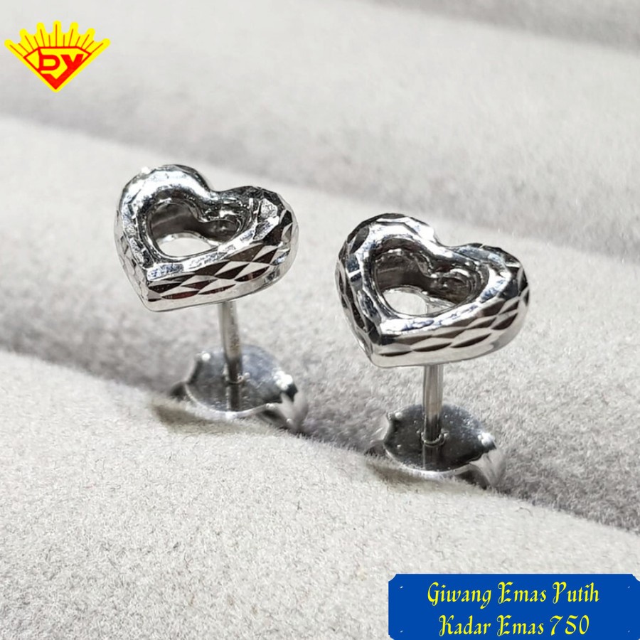 Giwang Emas Putih Kadar Emas 750