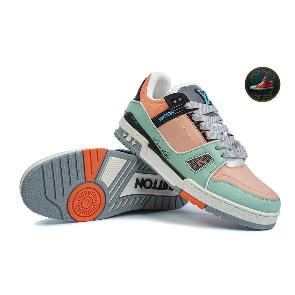 SEPATU SNEAKERS LV TRAINER COLOURFUL ORANGE