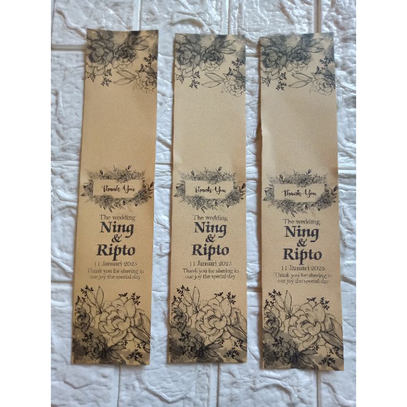 

isi 50pcs paper belt kertas sabuk label souvenir kartu ucapan terimakasih souvenir ukuran 6x27cm