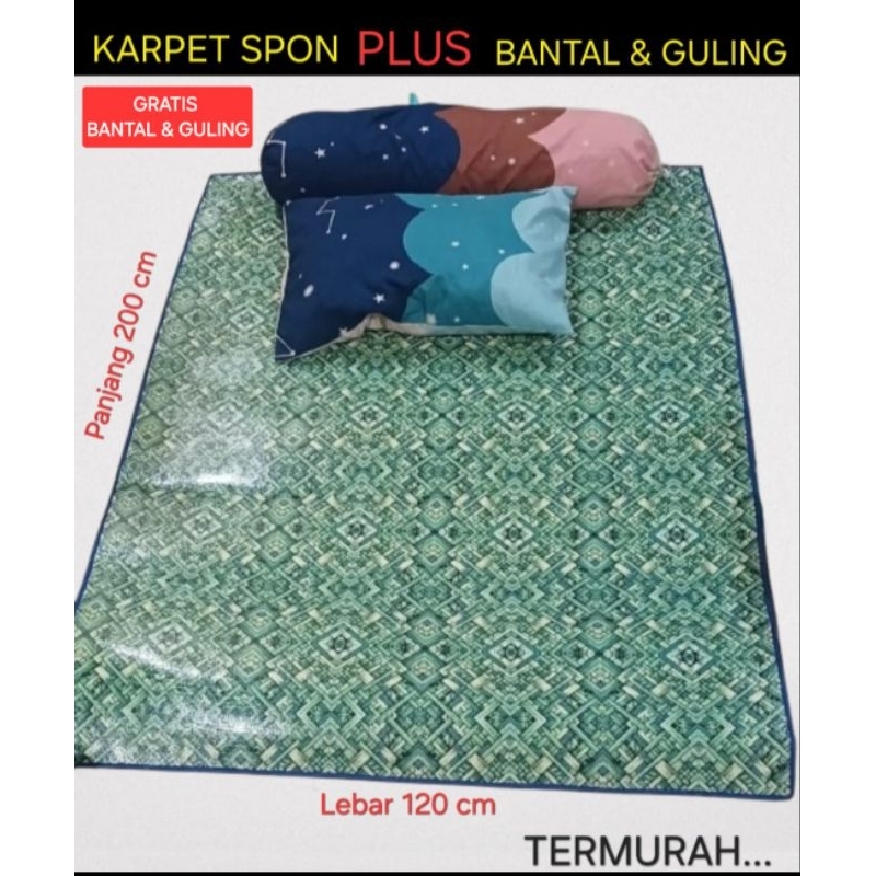 PROMO 1 karpet 2 bantal KARPET SPON PLASTIK GRATIS BANTAL & GULING SEPAKET