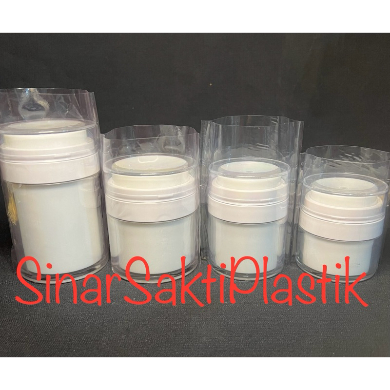 isi 50pcs Plastik shrink plastik segel pot cream Airless pot jar airless 100gr 50gr 30gr 15gr