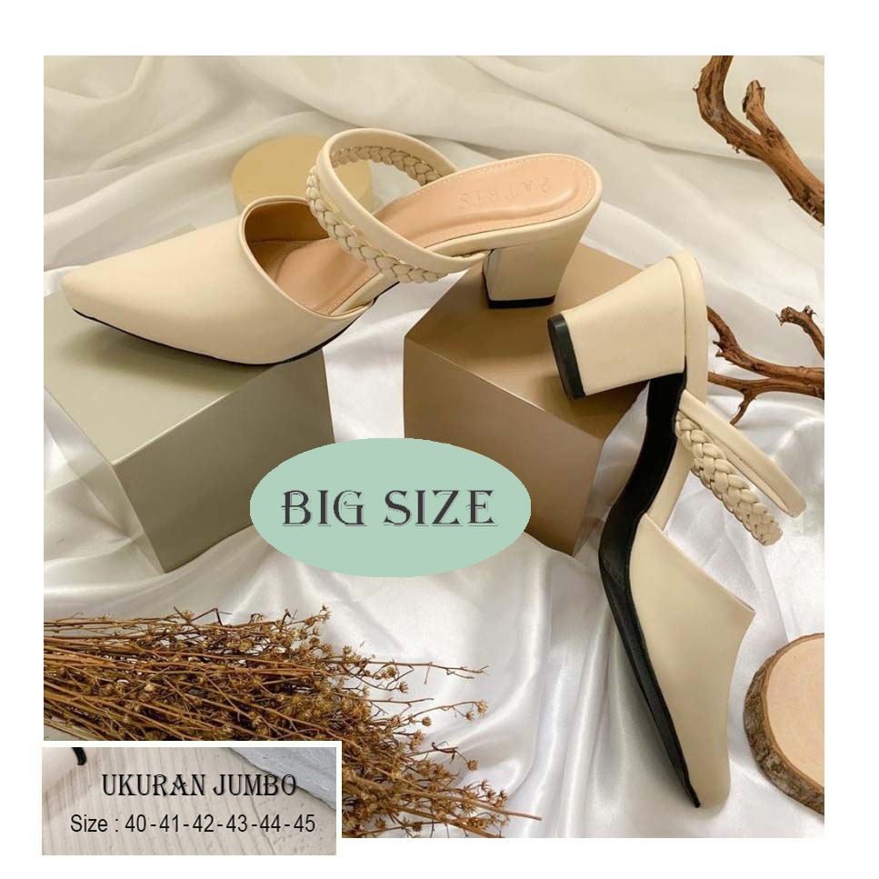 BIG SIZE - Sepatu Sandal Mules Heels Pesta Wedding Acara Formal Wanita Ukuran Jumbo