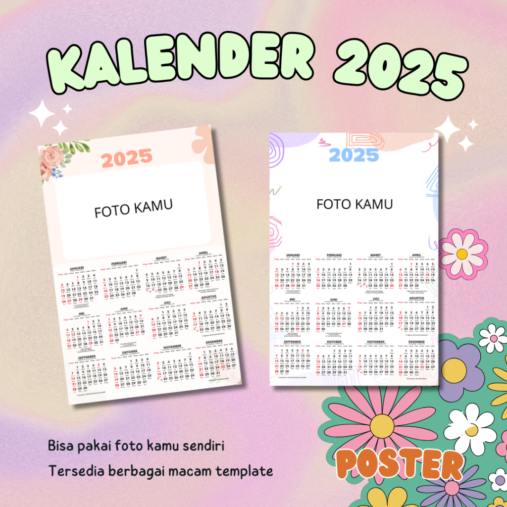 

[12 Bulanan A3+] PART 2 Kalender Dinding 2025 Kalender 12 Bulanan Custom Murah Foto