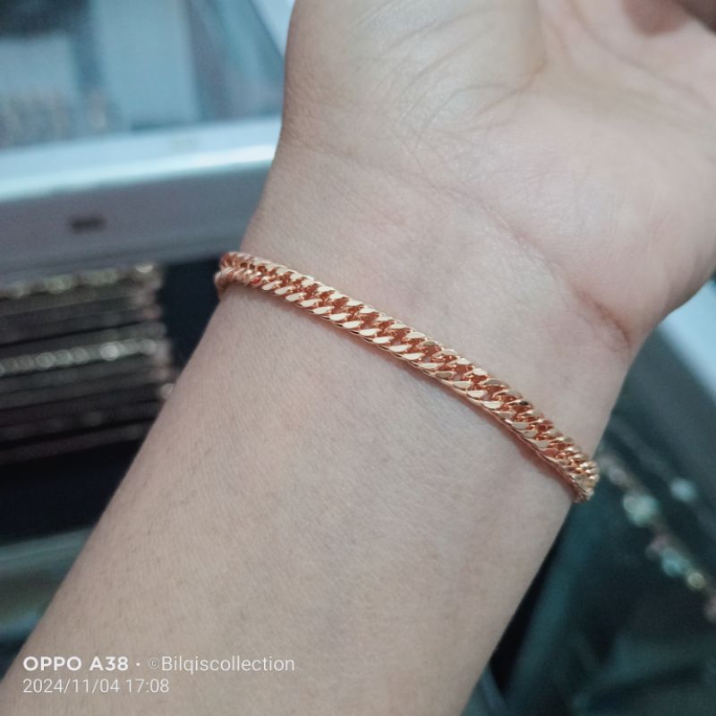 gelang rantai lapis emas