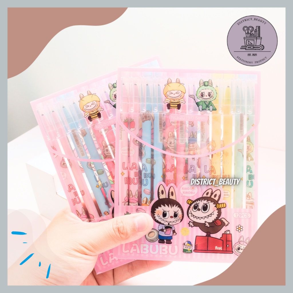 

PULPEN HAPUS LABUBU PEN BISA DIHAPUS ERASABLE PEN HAPUS MARBEL LABUBU LUCU TERMURAH 1 BOX ISI 12 PCS