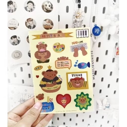 

Sticker Sheet Original Artsy Bear made by madelienenote