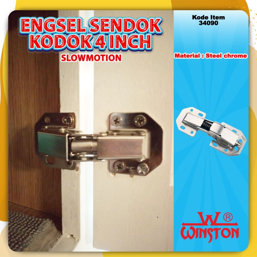 Engsel Sendok Kodok 4inch Slowmotion 90 Hidrolik Tanpa Bobok Winston Interior