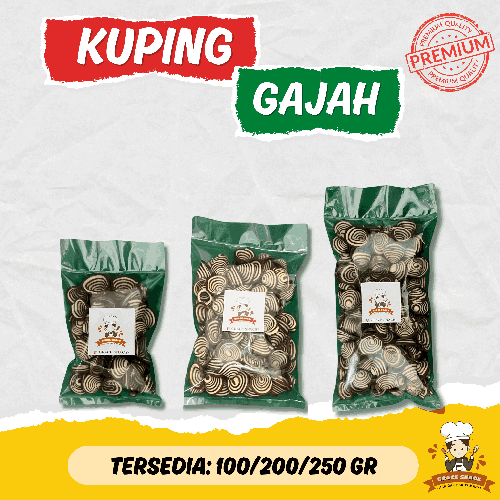 

KUPING GAJAH PREMIUM 100/200/250 GR - Grace Snack