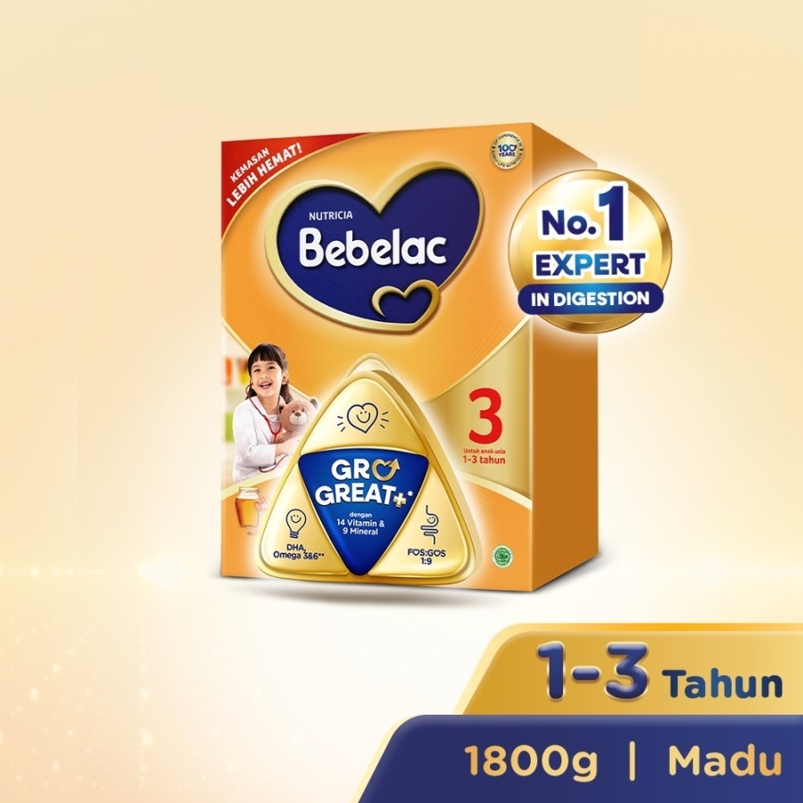 

Bebelac 3 Madu Susu Pertumbuhan anak Bubuk 1800 GR 1.8KG