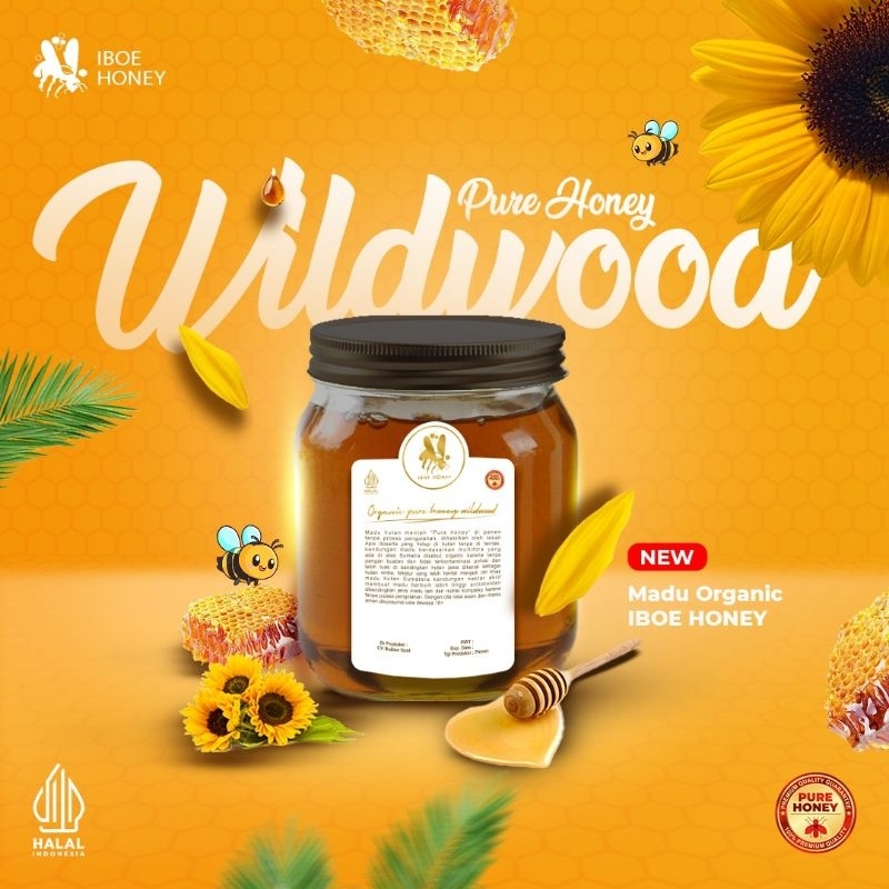 

pure organic wildwood 1000gram madu premium kualitas grade A