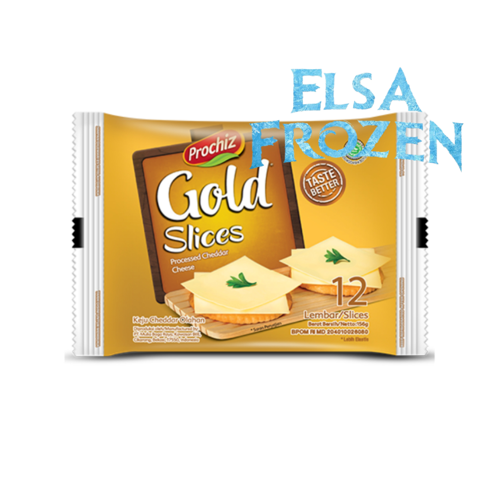 

PROCHIZ GOLD SLICE 156GR ISI 12 LEMBAR / KEJU CHEDDAR OLAHAN SLICE