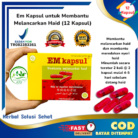 EM Kapsul Original EM Capsule Kapsul Pelancar Haid EM Kapsul Borobudur 12 Kapsul