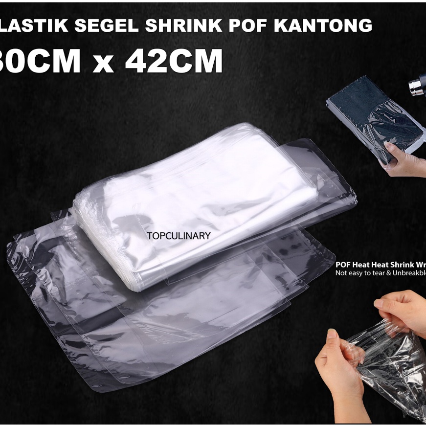 

KP8 plastik shrink tipis pof kantong segel parcell buku majalah 3cm x 42cm