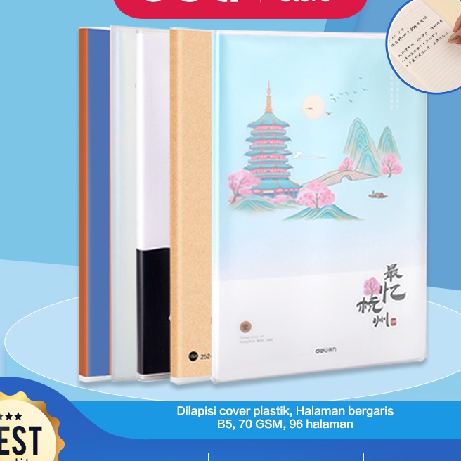 

Mega Deli buku notebook sampul plastik B5 96 lembar desain kecil dan lucu T1696