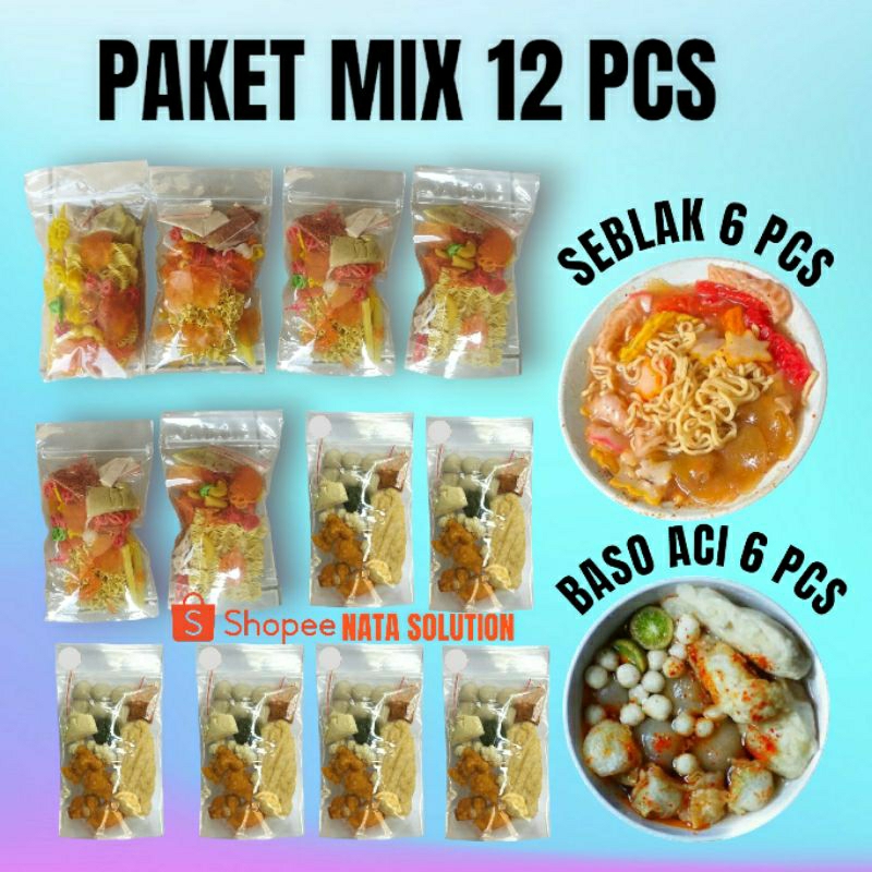

12 Bungkus Mix Baso Aci isi 6 pcs X Seblak Instan isi 6 pcs