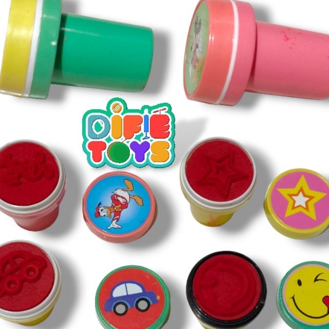 

Mega 5 pcs Stampel bulat cap mainan