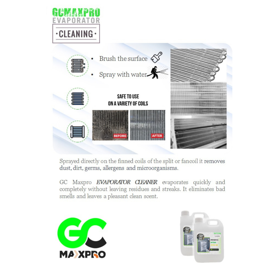 Aluminium Coil Cleaner GC MAXPRO/ Evaporator Cleaner GC MAXPRO Pembersih ac 1 liter Original