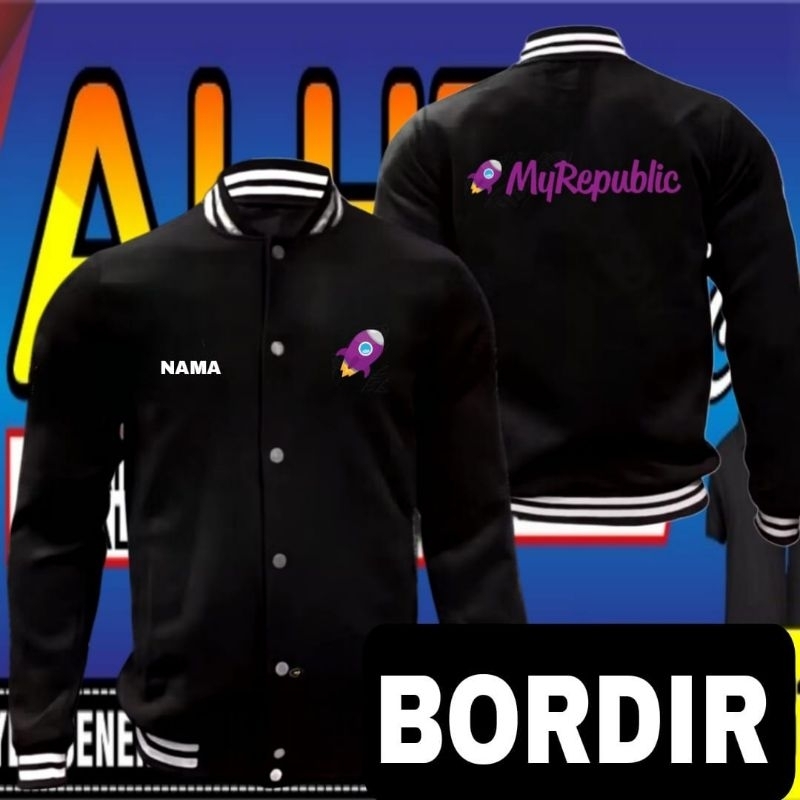 Jaket bordir my republic jaket my republic jaket baseball my republic jaket varsity my republic jake
