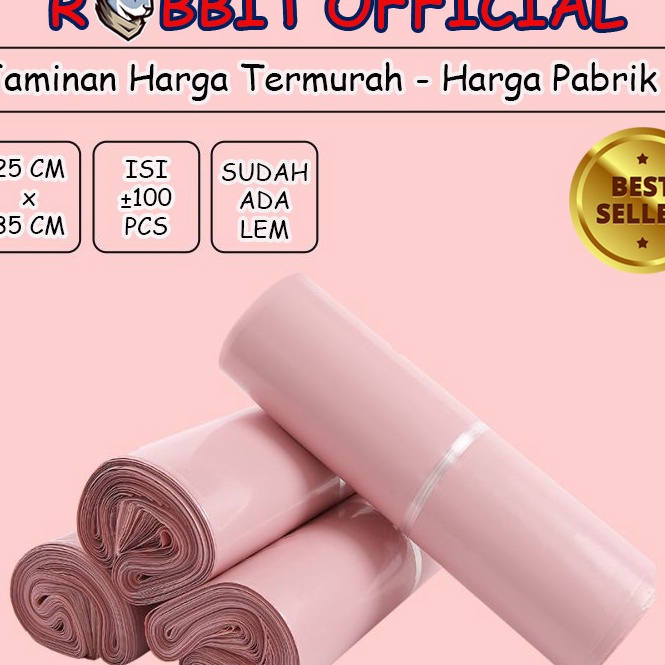 

KF7 PLASTIK POLYMAILER BABY PINK 25x35 1 PCS Polymailer Baby Pink Premium Glossy