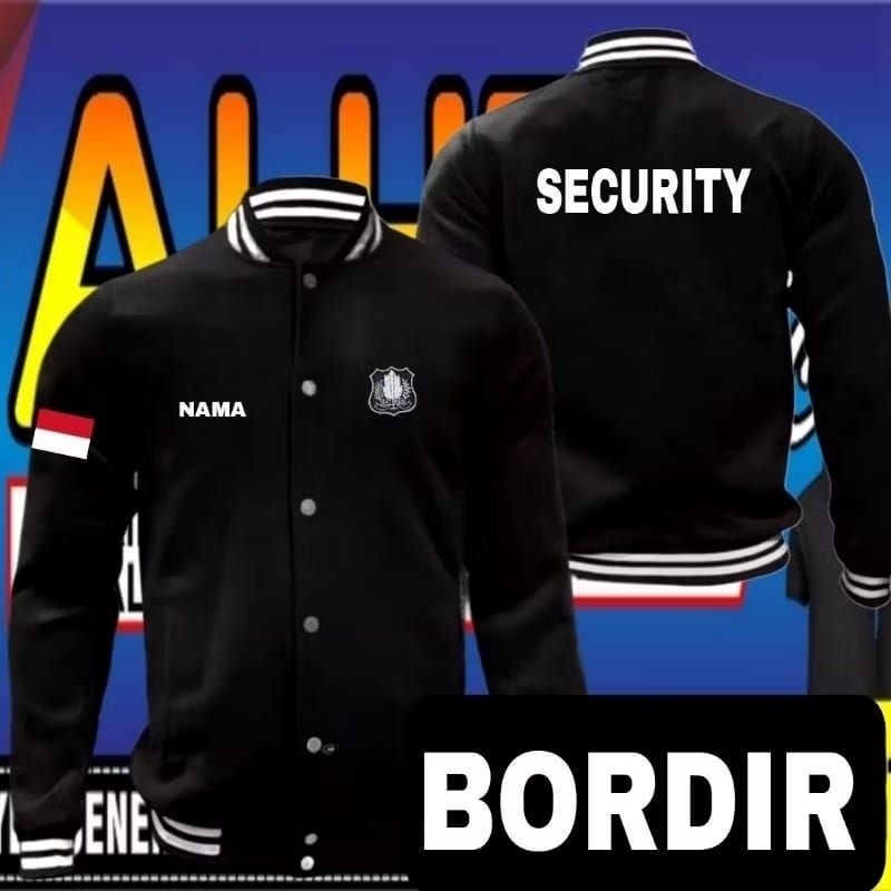 Jaket bordir security jaket security jaket baseball security jaket varsity security jaket seragam se