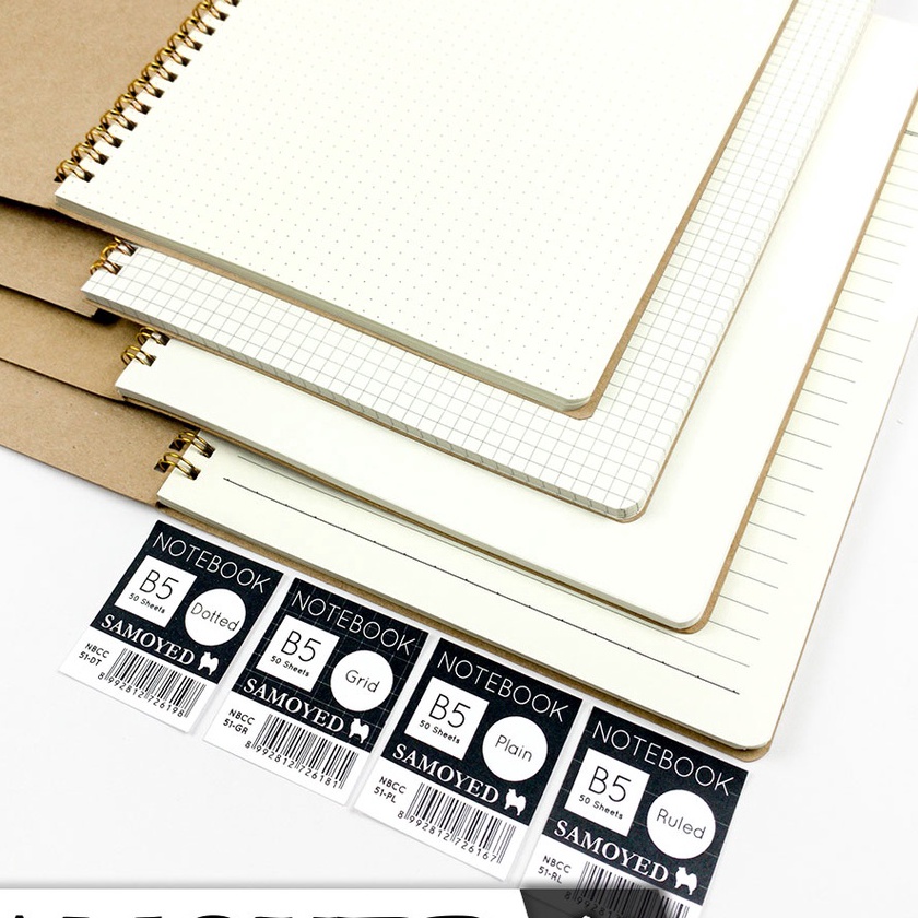 

Eksklusif Buku Catatan Notebook B5 Samoyed NBCC51 PlainRuledGridDotted